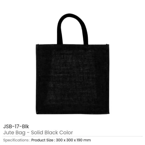 Reusable Square Jute Bags Black — corporate gift Dubai