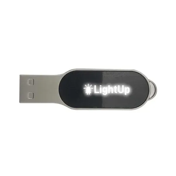 Oval USB Drive with Light-Up Logo — corporate gift Dubai