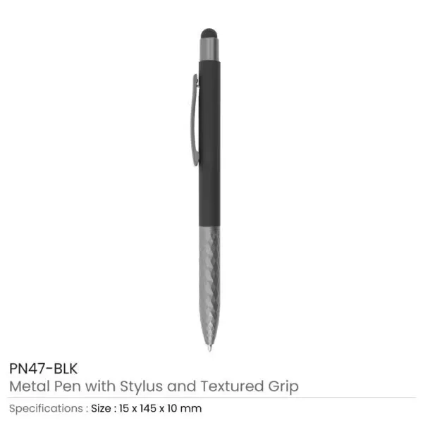 Stylus Metal Pen with Textured Grip — corporate gift Dubai